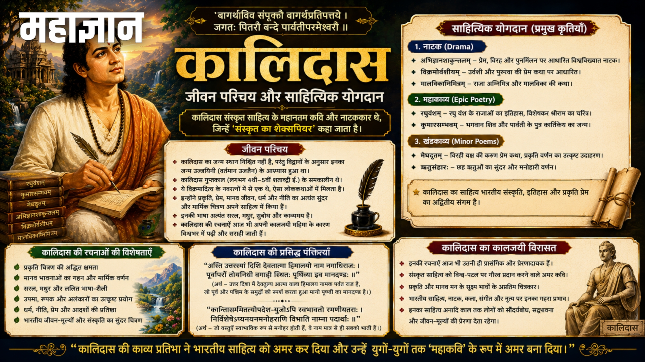 कालिदास का जीवन परिचय और साहित्यिक योगदान