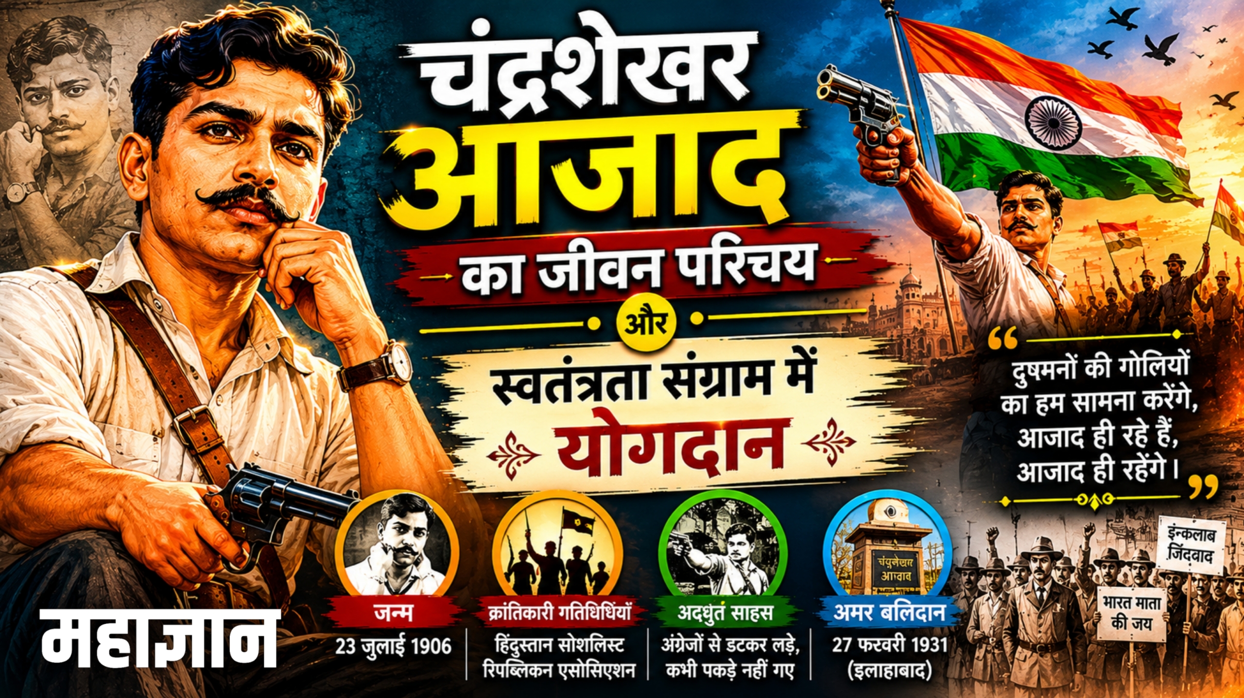 चंद्रशेखर आजाद का जीवन परिचय और स्वतंत्रता संग्राम में योगदान