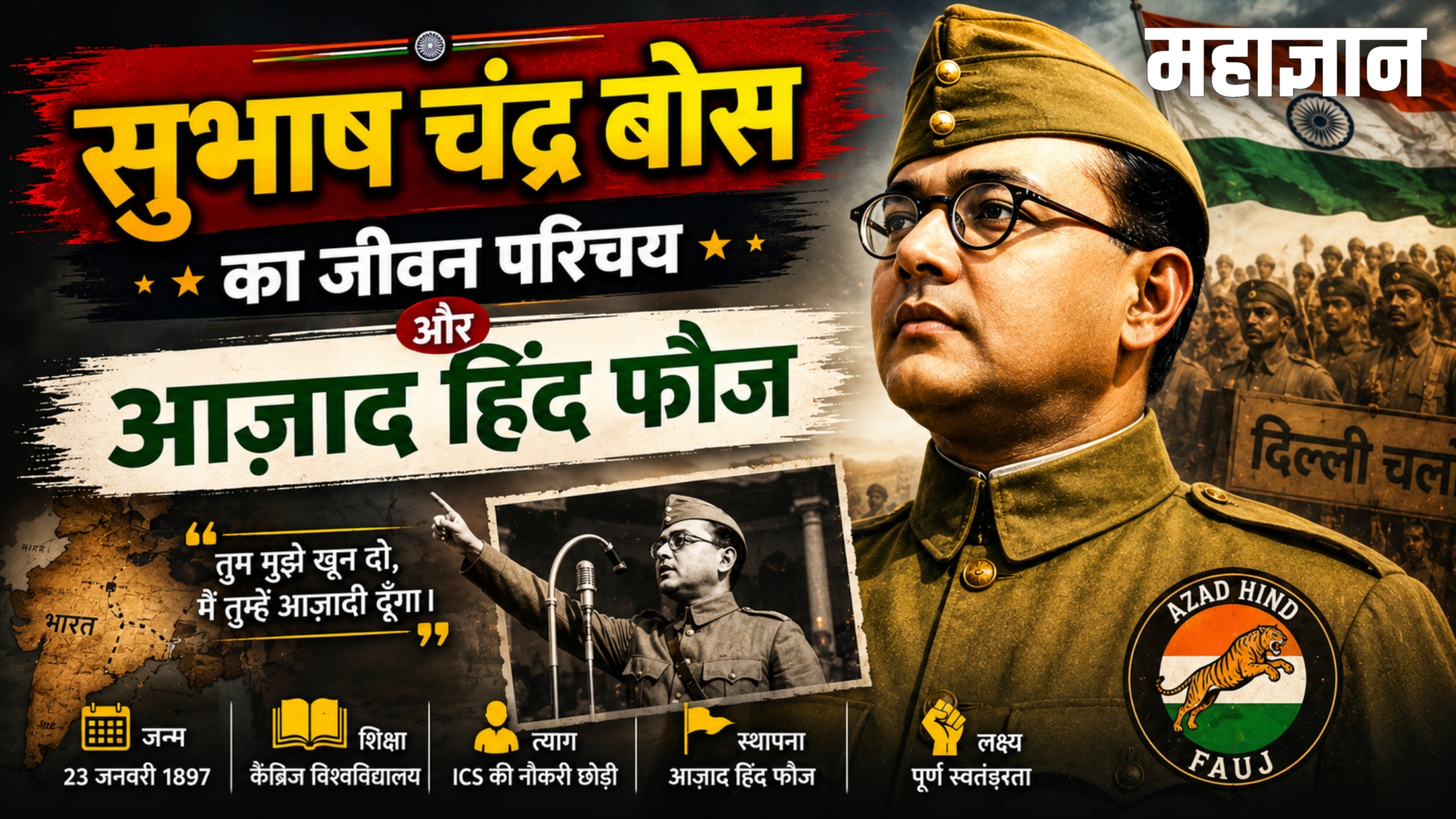 सुभाष चंद्र बोस का जीवन परिचय और आज़ाद हिंद फौज