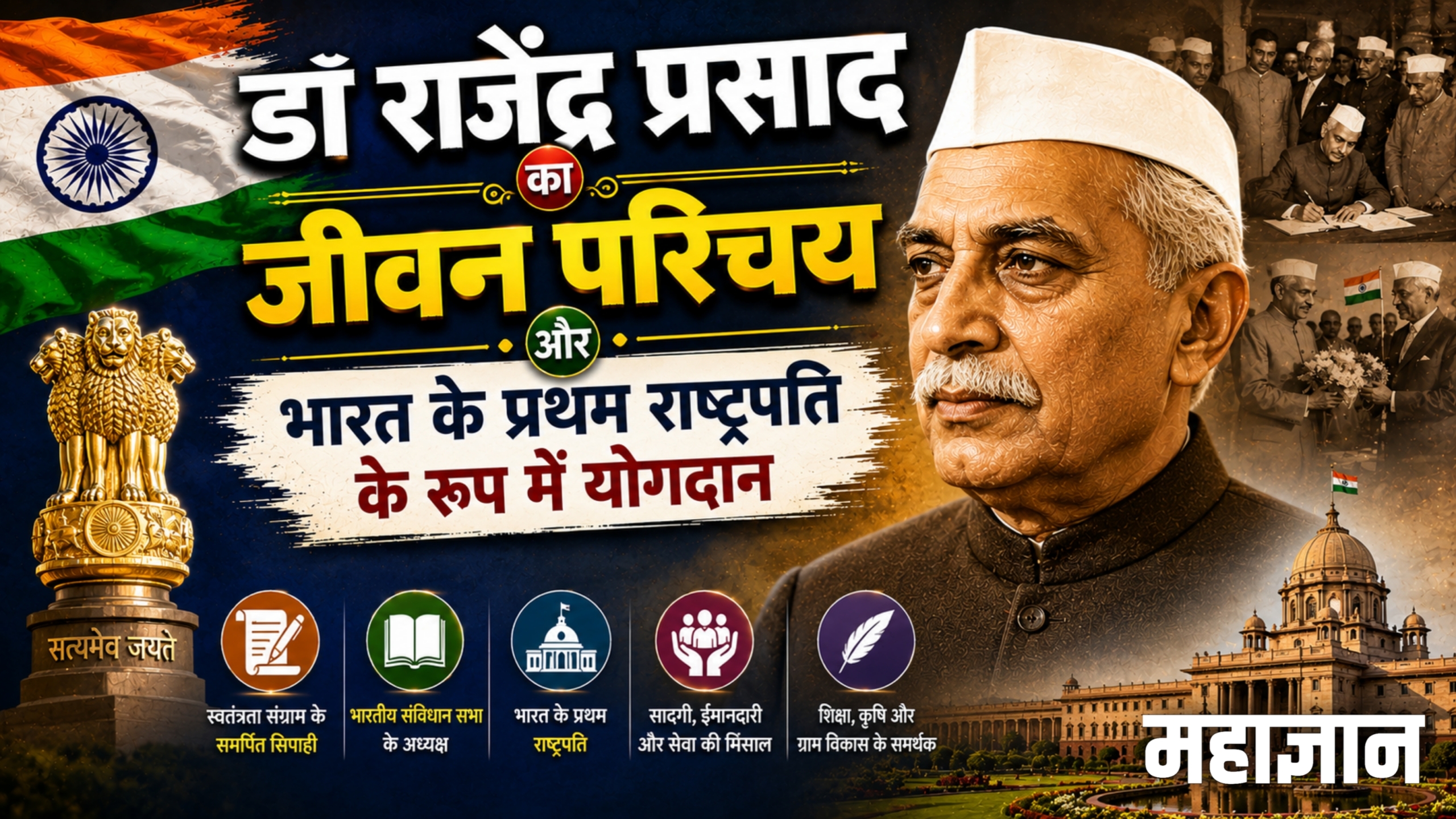 डॉ. राजेंद्र प्रसाद का जीवन परिचय और भारत के प्रथम राष्ट्रपति के रूप में योगदान