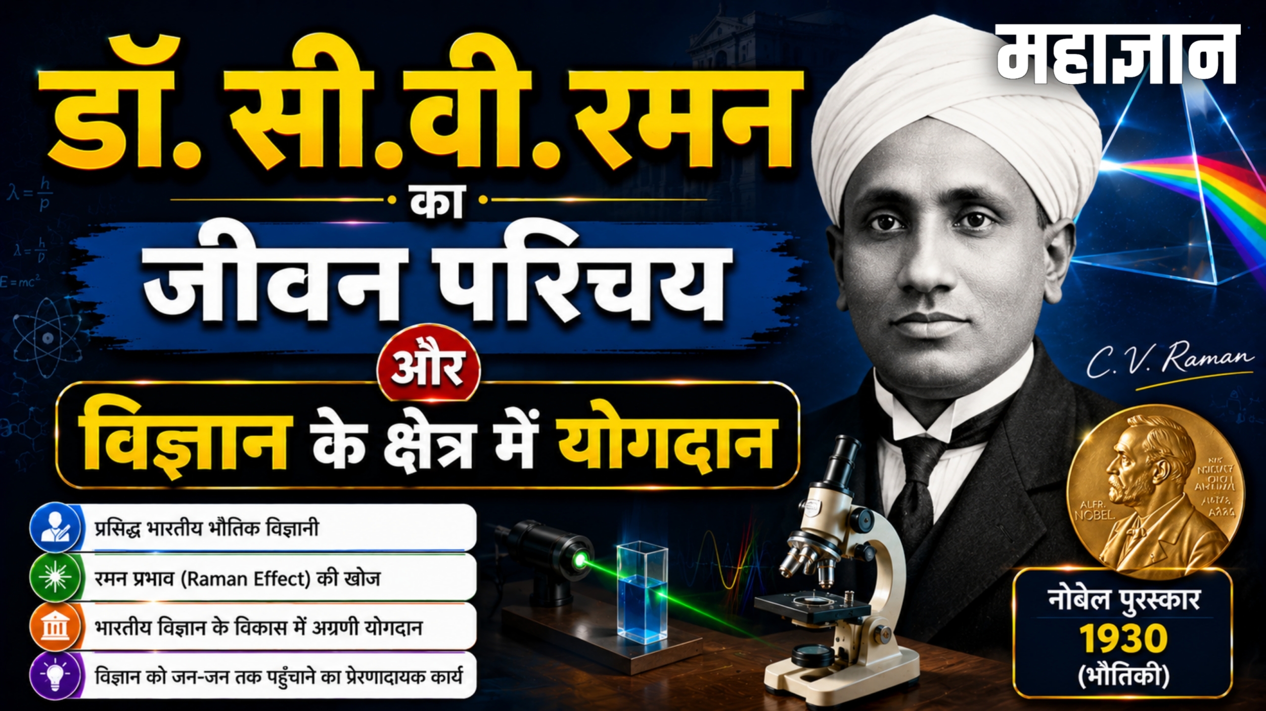 डॉ. सी.वी. रमन का जीवन परिचय और विज्ञान के क्षेत्र में योगदान