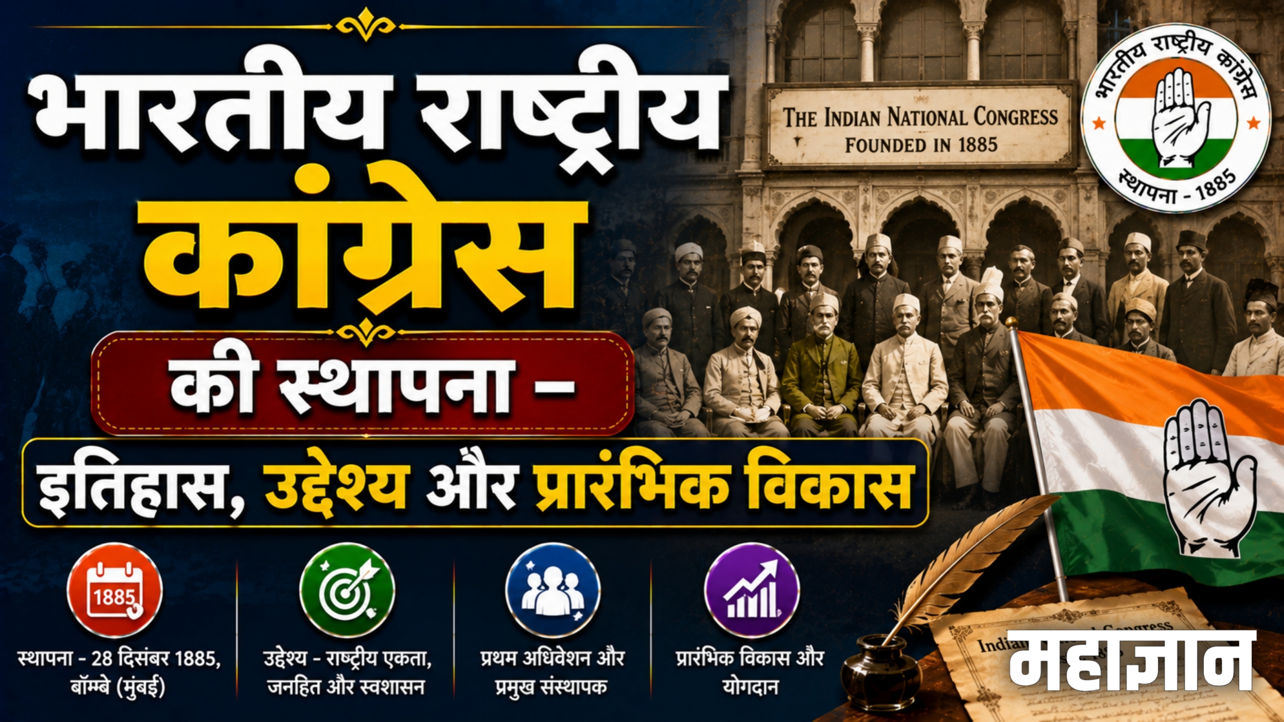 भारतीय राष्ट्रीय कांग्रेस (INC) की स्थापना – इतिहास, उद्देश्य और प्रारंभिक विकास